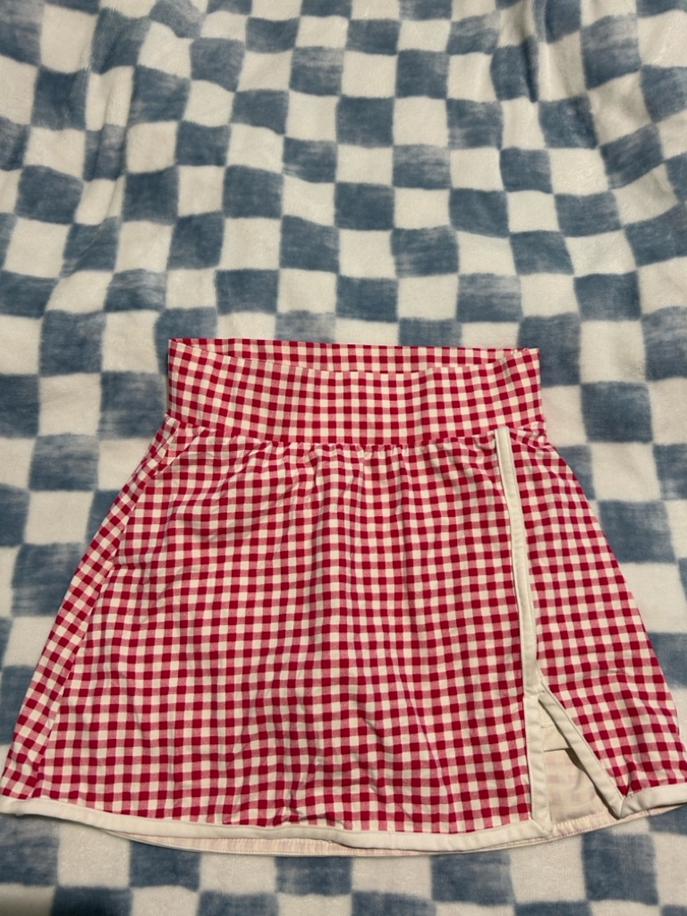 all in motion Red and White Gingham Mini Skirt